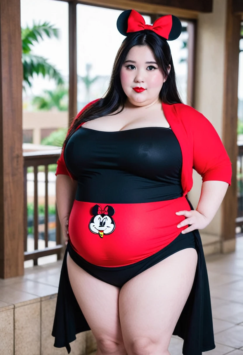 Fat obese sssbbw gluttony around belly minnie mouse