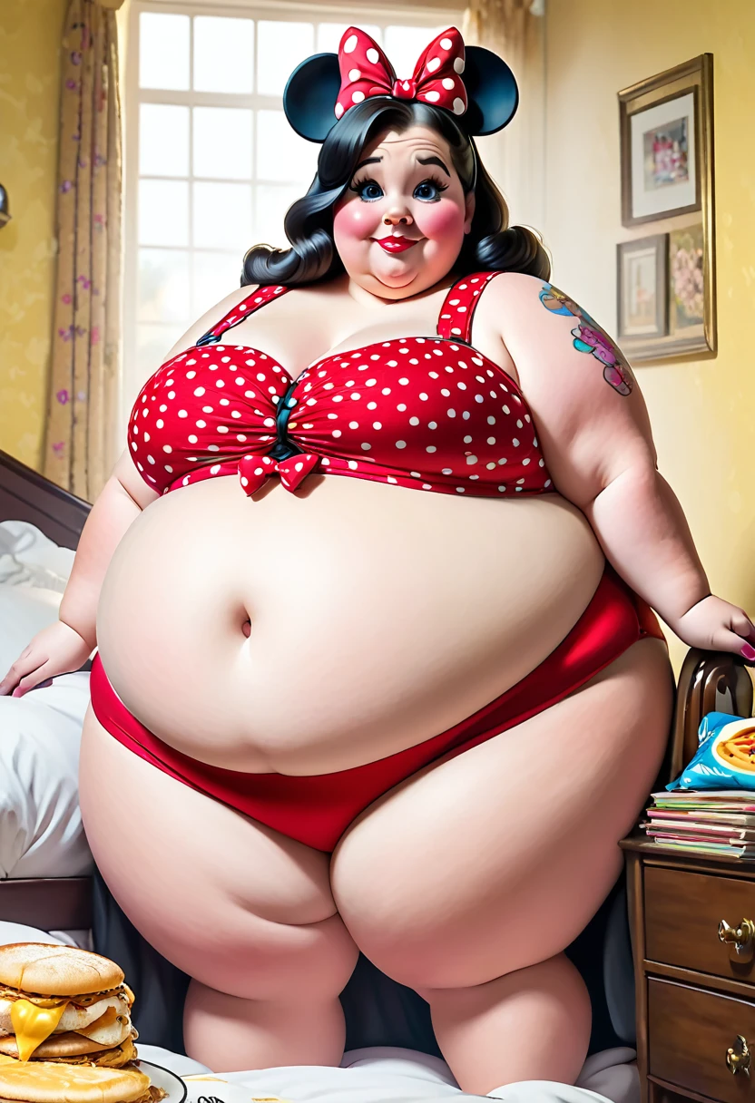 Fat obese sssbbw gluttony around belly minnie mouse 