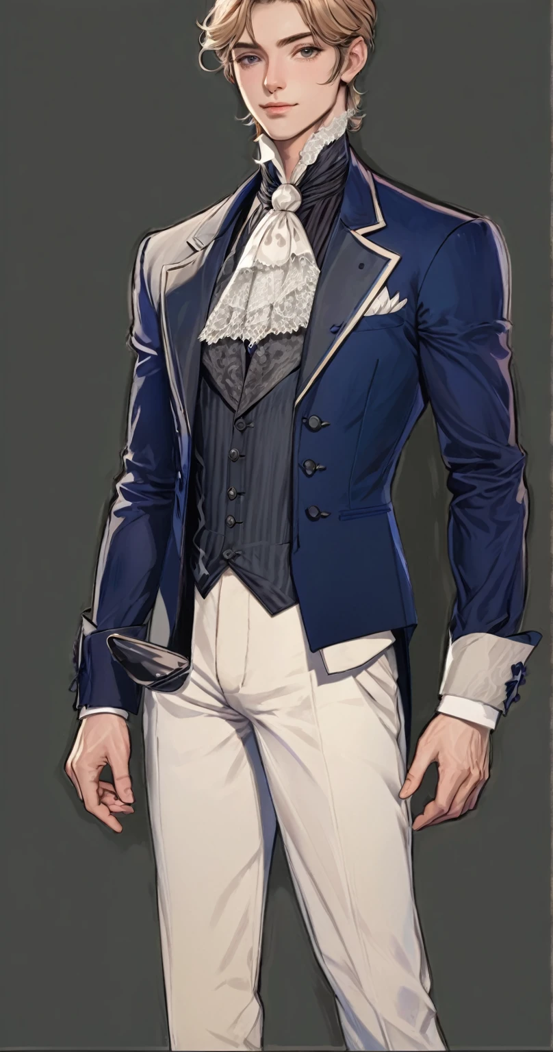 beautiful illustration, ultra-detailed, masterpiece, male man, victorian style, confident pose