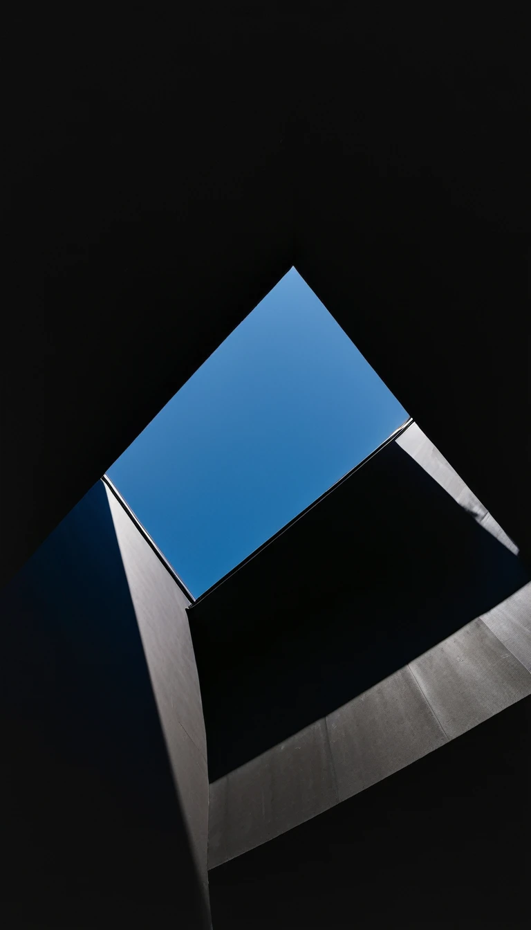 Bottom View,Pure black background,skylights,Light and Shadow,Minimalism