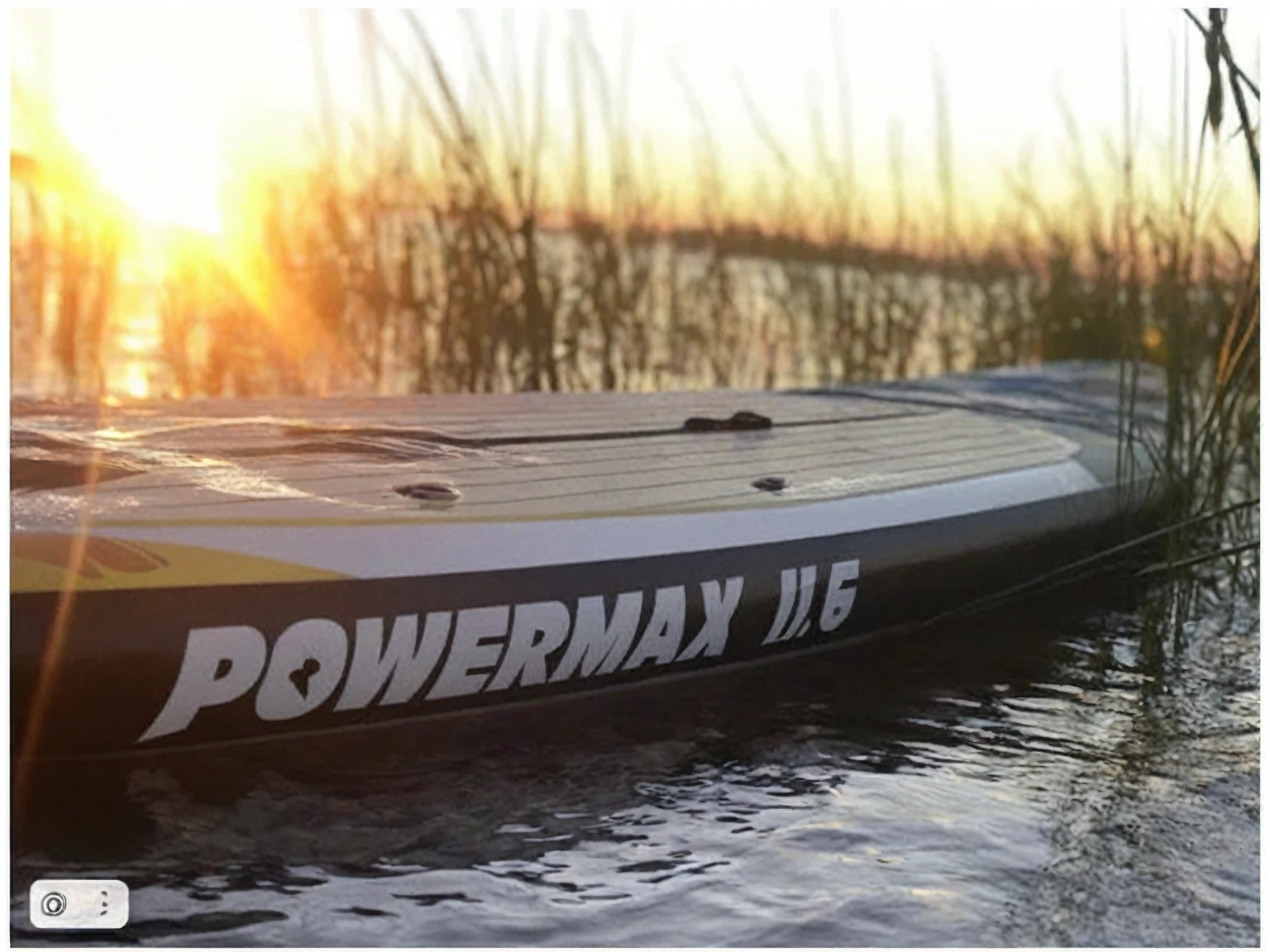 Close-up of a surfboard in the water against sunset background, Bright & Powerful, How are you, trailer, Extreme backlight, Shot on iPhone 1 3 pro max, 🤬 🤮 💕 🎀, title text", 3 ss max., powerful and huge, thumbnail on YouTube, inclusion. hyper-detailed, Throw up, photo taken from afar