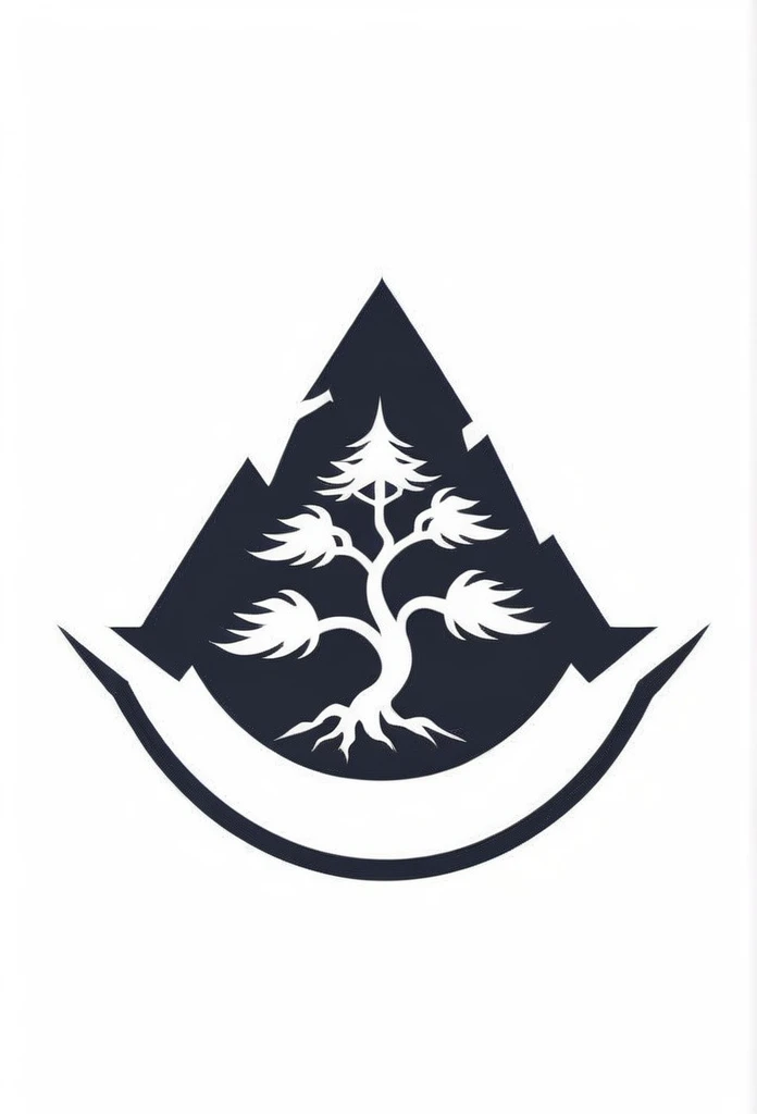 Logo of a stylish Japanese management consulting company. Pine tree with a Yatagarasu on the logo.、rock、A Japanese-style design. A very cool, chic, and modern design. Monotone background is pure white.