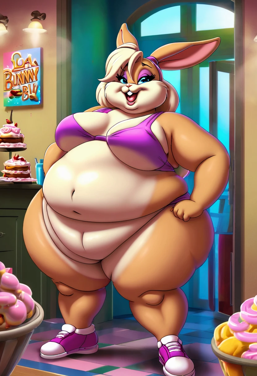 Fat obese sssbbw gluttony around belly lola bunny 