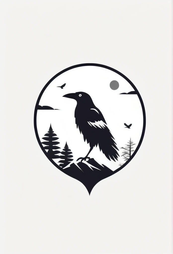 Logo of a stylish Japanese management consulting firm

put a crow in one's logo
with Japanese designs such as pine trees, rocks, and Hinomaru

Pretty cool

chic and modern design
monotone



The background is white