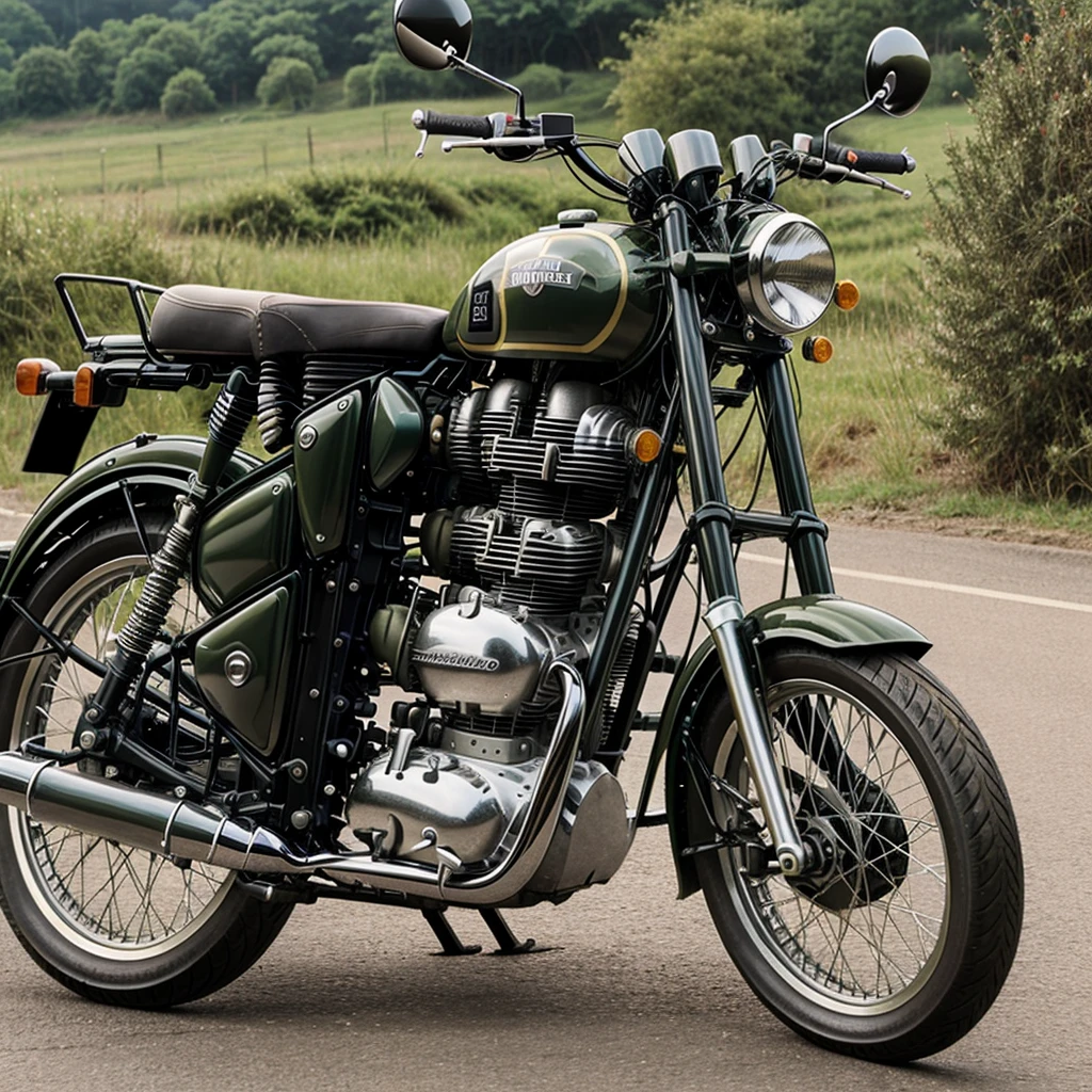 Royal Enfield bullet 1990 model,500cc , olive green colour 