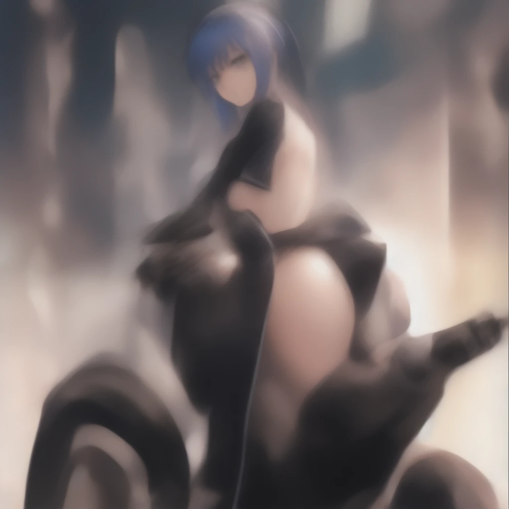 NSFM1.9. Showing Off Her 、NSFM1.9 Showing Off、NSFM Naked、
One Girl、
Highest quality、masterpiece、Arc Records characters、Ariel、Wearing black pants、I can see her thighs、The belly button is visible、Wearing a black leather jacket、One Girl、Blue Hair、long hair、Holding a gun in his right hand、Looking Back、Left facing、