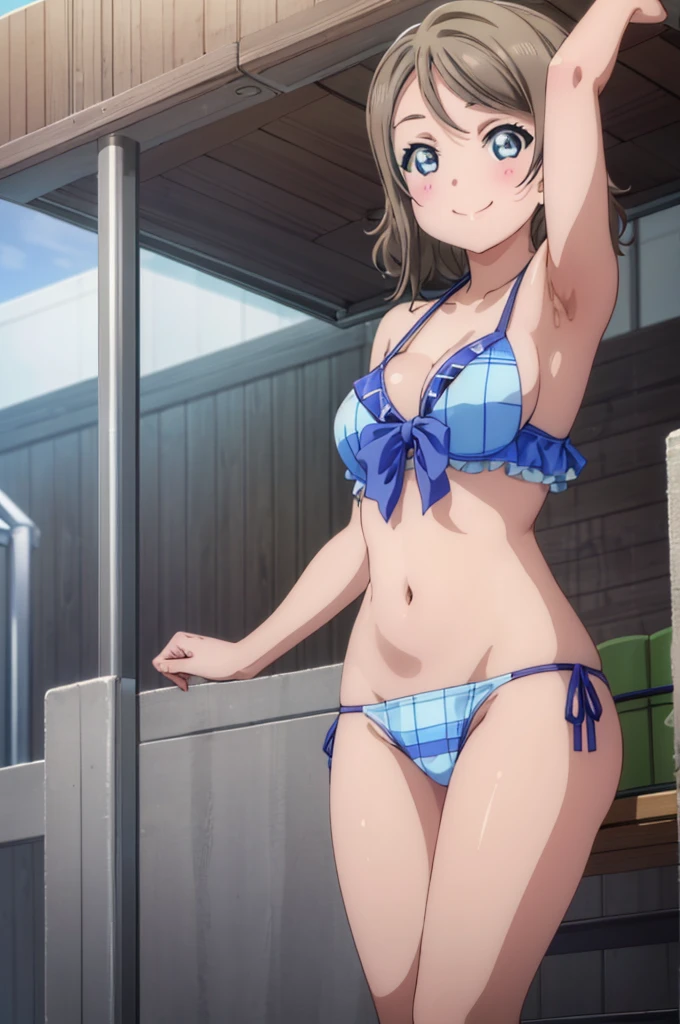 (((pixel-perfect, detail-perfect))), solo, 1girl, you watanabe, eyes azzur, smile, bikini, sauna, armpit, big filesize, ultra High Qality