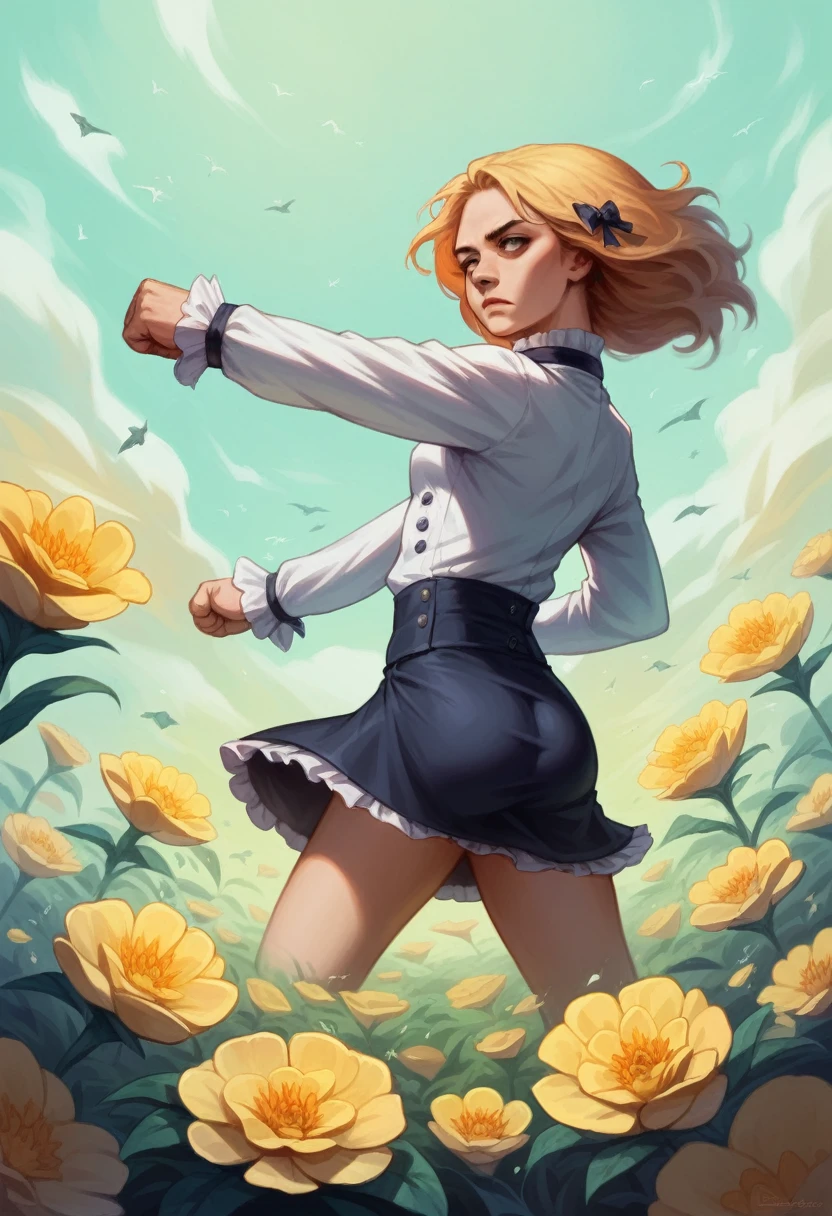 nsfw,((masterpiece)),(((bestquality))),((ultra-detailed)),((((realistic)))),((disheveledhair)),((frills)),(1 girl),(solo),sex from behind, (((ass focus))),,lipstick,dynamicangle,bigtopsleeves,floating,beautifuldetailedsky,onbeautifuldetailedwater,beautifuldetailedeyes,overexposure,(fist),expressionless,sidebluntbangs,hairsbetweeneyes,ribbons,bowties,buttons,bareshoulders,(((smallbreast))),detailedwetclothes,blankstare,pleatedskirt,flowers  