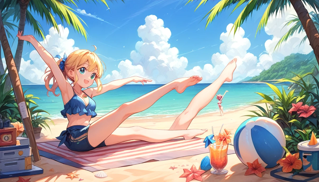 ((2girls:1.3)), ((moe style:1.3)), full body, ((beach:1.3)), planet, stretching, ((perfect face)), ((extremely cute:1.3)), ((masterpiece:1.3)), ((8k)), ((best quality:1.3)), ((beautiful)), ((extremely detailed:1.3)) , ((absurdres)), AddXL, ((score_9:1.3)), ((score_8_up:1.3)), ((score_7_up:1.3))