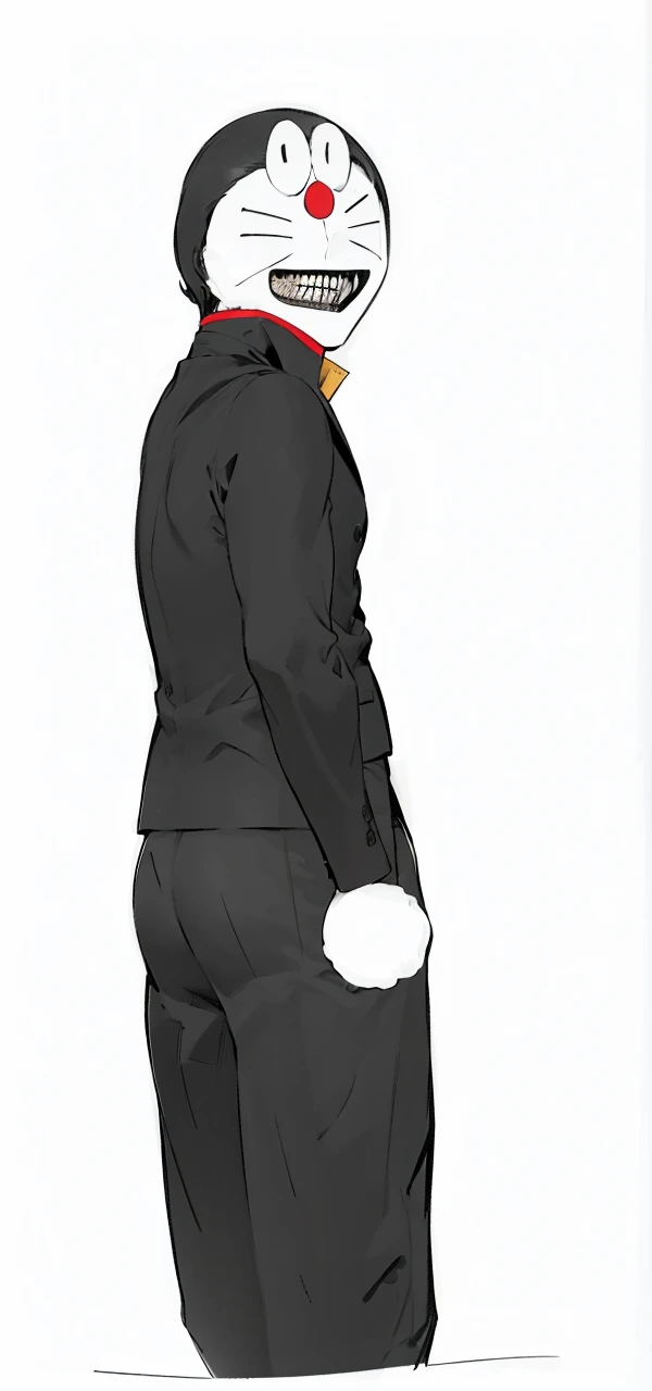 (masterpiece, best quality, highres, ultra-detailed), 1man, male focus, spiky black hair, grey eyes, handsome, detailed eyes and face, male body, earrings, ear piercing, unbuttoned black blazer, white shirt, trousers, bare collarbones, chain necklace, city slums background, by amano akira, full body, cigarette, cigarette smoke, guy smoking,1guy, masterpiece