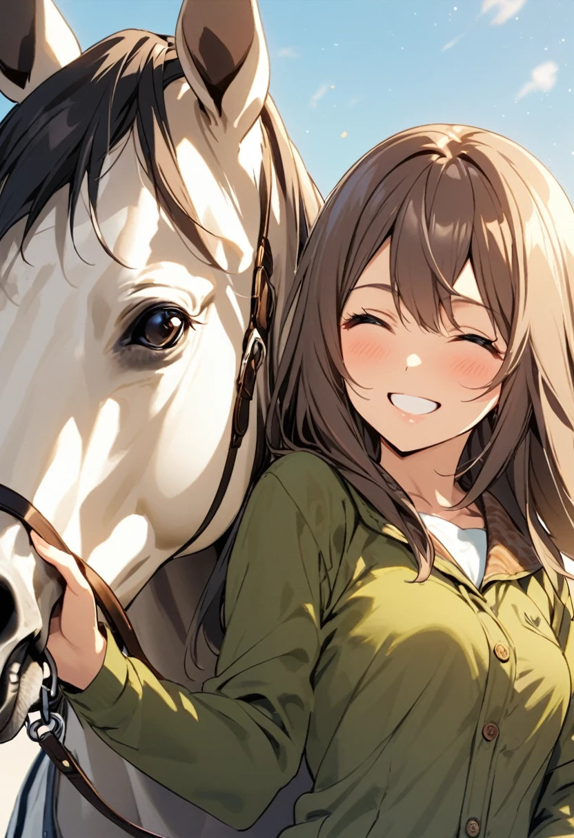 woman、smile、1 person、Horse's ears、smug face