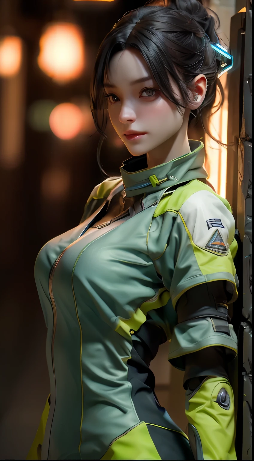 ((Best quality)), ((masterpiece)), (detailed:1.4), 3D, an image of a beautiful cyberpunk female,HDR (High Dynamic Range),Ray Tracing,NVIDIA RTX,Super-Resolution,Unreal 5,Subsurface scattering,PBR Texturing,Post-processing,Anisotropic Filtering,Depth-of-field,Maximum clarity and sharpness,Multi-layered textures,Albedo and Specular maps,Surface shading,Accurate simulation of light-material interaction,Perfect proportions,Octane Render,Two-tone lighting,Wide aperture,Low ISO,White balance,Rule of thirds,8K RAW,