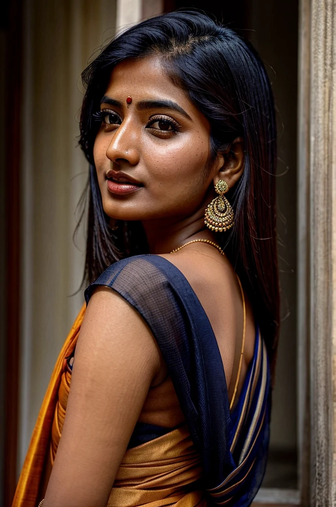 A indian woman, instagram photo, front shot, portrait photo of a 24 y.o woman, wearing fashion cloth, beautiful face, cinematic shot, Realistic style, bright