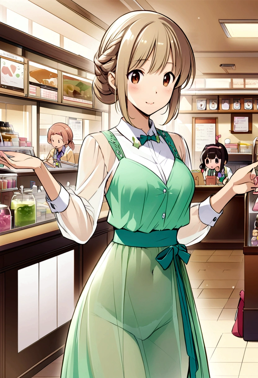 Cat、An illustration、Catカフェ、Cute clerk、See-through clothing