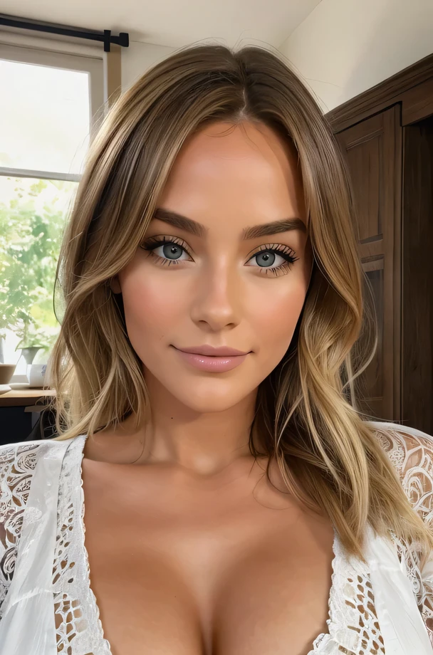 photo instagram of a 30 year old girl with cheveux blond and yeux marrons, heureux, expression joyeuse, closed mouth, beau lips, Intricate details, faible profondeur de champ, very detailed, on voit tous son corps en robe, detail du corps tres texturer et detail parfait, de tres belle mains, high budget, magnifique, chef-d'artwork, prime, very detailed, detailed skin texture, (rougir: 0.5), (chair de poule: 0.5). (the most beau woman in the world) (cheveux bruns) (Short, curly hair, les cheveux sauvages, elegant coupe) visage mince, nez fin, beau, very beau, parfait face, mince body (mince), (cheveux bruns) (yeux marrons ) (peau blanche) beau corps, face ouest, Yeux predators, pink lips, thick thighs. Tout le corps, Beauté occidentale, nez fin, beau, parfait, ((Best quality)), ((ultra resolution)), ((photorealistic: 1.4)), (Intricate details), parfait face, se maquiller: 1.5 , visage clair, Facial details. vue de face ((uniforme, costume tactique, disguise of'agent, ESPIONNER))