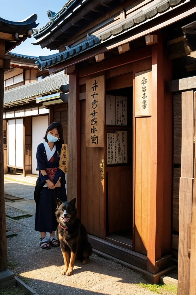 (Guardian Dog)、Japanese style、shrine、Mask、cool、