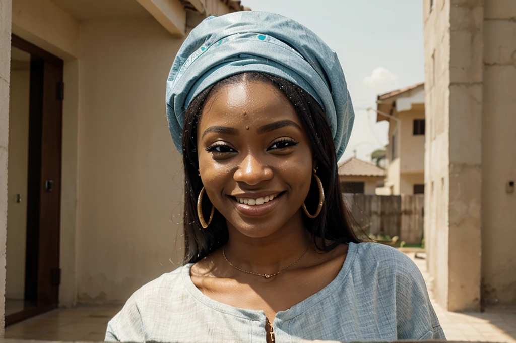 Pretty nigerian lady smiling