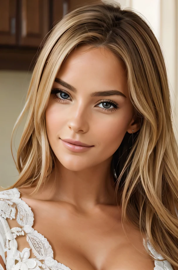 photo instagram of a 30 year old girl with cheveux blond and yeux marrons, heureux, expression joyeuse, closed mouth, beau lips, Intricate details, faible profondeur de champ, very detailed, on voit tous son corps en robe, detail du corps tres texturer et detail parfait, de tres belle mains, high budget, magnifique, chef-d'artwork, prime, very detailed, detailed skin texture, (rougir: 0.5), (chair de poule: 0.5). (the most beau woman in the world) (cheveux bruns) (Short, curly hair, les cheveux sauvages, elegant coupe) visage mince, nez fin, beau, very beau, parfait face, mince body (mince), (cheveux bruns) (yeux marrons ) (peau blanche) beau corps, face ouest, Yeux predators, pink lips, thick thighs. Tout le corps, Beauté occidentale, nez fin, beau, parfait, ((Best quality)), ((ultra resolution)), ((photorealistic: 1.4)), (Intricate details), parfait face, se maquiller: 1.5 , visage clair, Facial details. vue de face ((uniforme, costume tactique, disguise of'agent, ESPIONNER))