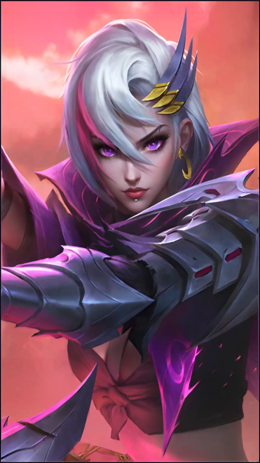a close up of a person with a sword in a field, riven, fiora from league of legends, leblanc, kda, ashe, ig model | artgerm, extremely detailed artgerm, artgerm detailed, portrait of jinx from arcane, irelia, style artgerm, official splash art, arcane jinx