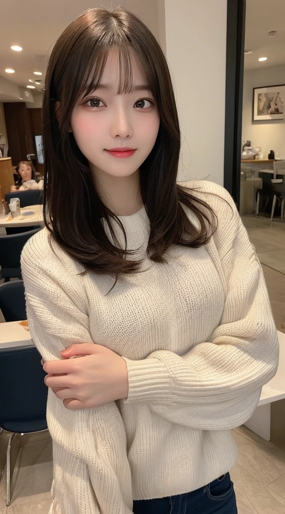 Tabletop, Highest quality, shape, Very detailed, finely, High resolution, 8K壁紙完璧なダイナミックな構shape, Beautiful and detailed, Winter clothes,Medium Hair, Small breasts, Natural color lip, Random sexy poses,smile,Metropolis、20-year-old girl、Midnight、くDetailed face、Perfect and beautiful face,Big eyes、RAW Photos、spread your arms and legs wide、Express your best feelings with your whole body、Beautiful and detailed、Small face、Beautiful Duplex、Slim face and figure、 (Get closer to the face, Make your face bigger, Face Focus:1.0), break, (masterpiece, Highest quality, Very detailed, Detailed face, 8K)、Actual Photos、Perfect and beautiful face、Blur the background