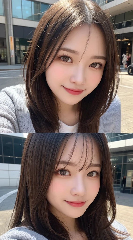 Tabletop, Highest quality, shape, Very detailed, finely, High resolution, 8K壁紙完璧なダイナミックな構shape, Beautiful and detailed, Winter clothes,Medium Hair, Small breasts, Natural color lip, Random sexy poses,smile,Metropolis、20-year-old girl、Midnight、くDetailed face、Perfect and beautiful face,Big eyes、RAW Photos、spread your arms and legs wide、Express your best feelings with your whole body、Beautiful and detailed、Small face、Beautiful Duplex、Slim face and figure、 (Get closer to the face, Make your face bigger, Face Focus:1.0), break, (masterpiece, Highest quality, Very detailed, Detailed face, 8K)、Actual Photos、Perfect and beautiful face、Blur the background、 (Get closer to the face, Make your face bigger, Face Focus:1.0), break, (masterpiece, Highest quality, Very detailed, Detailed face, 8K)、Actual Photos、Perfect and beautiful face、Blur the background、smile