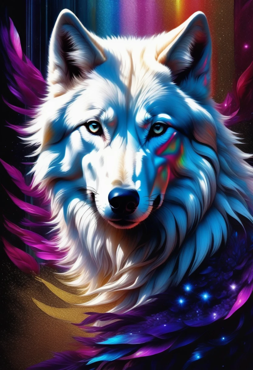(((eternal fantasy irresistible allure detail glitter alcohol ink illustration skinny girl:1.3))), (((and an impressive white wolf with beautiful and delicate fur:1.3))), (((Radiosity rendered in stunning 32K resolution:1.3))), highest quallity, highly quality, (((Crisp clarity that is unparalleled:1.3))), (((beautiful shine detail:1.3))), imagine a visually stunning illustration of a font, extremely incredibily detailed, Intricate and insane details, incredibily detailed, ((elegant elegant insane detail:1.3)), best qualityer, Final quality, ethereal quality, ultra quality, charming beauty quality, every detail captured illustration, exquisite details of dark, rich beauty, true masterpiece, (hyperrealisti:1.3), (((holographic style coating:1.2))), (((elaborate desire:1.4))), Intricate surface detail, detailed painting, ominous colors, totally beautiful aesthetic, Absurd resolution, hauntingly beautiful, sensitive detailed texture, amazing wonderful background detail, Specialized precision, including intricate examples of undeniably amazing image quality and detailed design, (((everything captured in sharp focus:1.4))), (((rendered in stunning depth range at 32k resolution:1.3))),