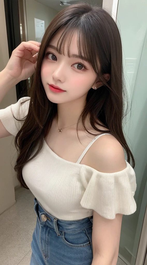 Tabletop, Highest quality, shape, Very detailed, finely, High resolution, 8k wallpaper, 完璧なダイナミックな構shape, Beautiful and exquisite, Nice spring clothes,Beautiful straight hair,Small breasts,Natural color lip, 20-year-old girl、cute、Always blur the background,Perfect and beautiful face,Beautiful and dense face、Slim face and figure,Big eyes、Putting on gal makeup,Actual Photos(Best image quality)、Fashion model posing、Full Body Shot、Change pose randomly、Randomly change the shooting angle and position、Summer Fashion