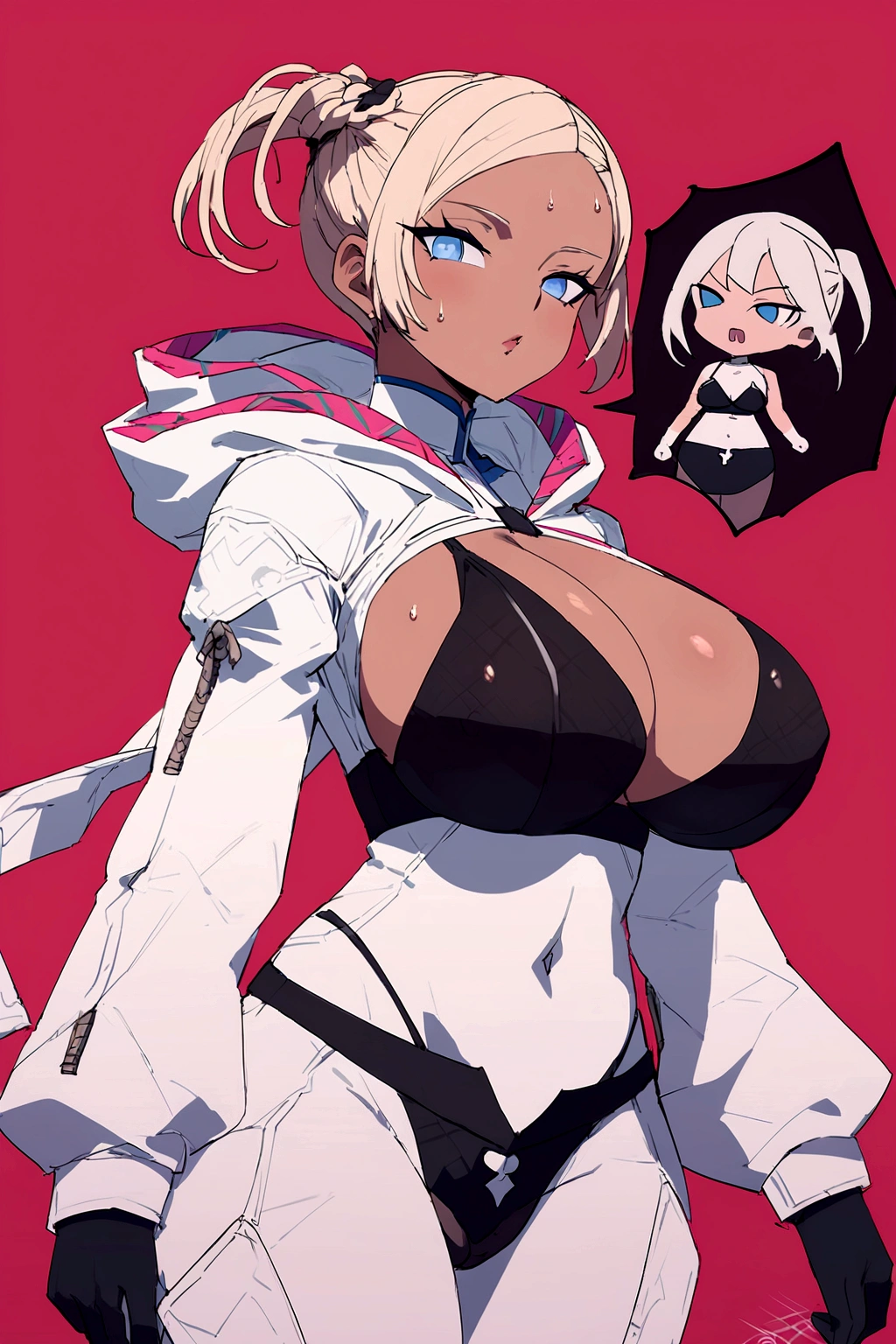 Every body showing its ass or butt animates the drama of the scene, while the 2D anime-style Nier Automata VER1 brings a futuristic feel to the action. **Dicas:** *BLOOD around ,long red hair huge breasts thin bikini Use descriptive and evocative language to create a vivid image in the reader'mind BLOOD around the body. * Be specific about scene details, like the environment, The character'the appearance and type of attack she is carrying out. * Use strong action verbs to convey the dynamics of the scene. * Incorporate sexy huge breasts sweat bikini style elements Nier Automata VER1, such as gothic aesthetics and existentialist themes.