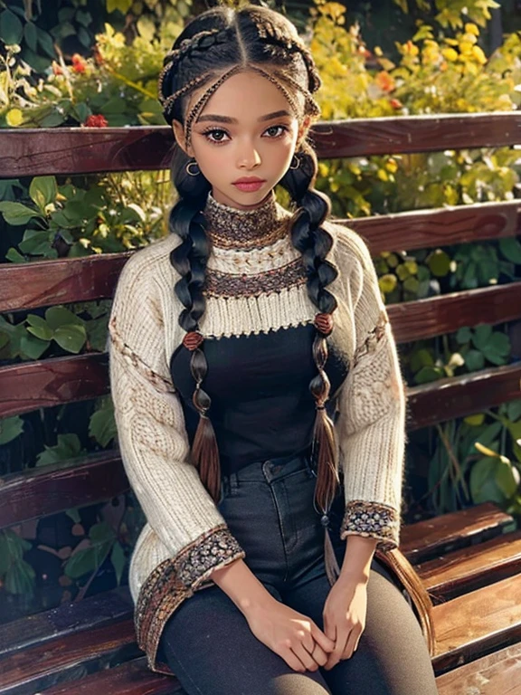 A refined description of the scene you described:

A woman in tight black shorts with hair braided in a complex and elegant style is depicted in a stunning scene. Your braided hair displays a variety of patterns and textures, demonstrating skill and art in creating the hairstyle.

The 10-year-old woman is portrayed with a confident and proud posture, highlighting its beauty and authenticity. Your facial features are distinct and expressive, reflecting your individuality and inner strength.

The scene is softly lit, highlighting the details of the braided hair and the beauty of the woman. Your presence is captivating, conveying a sense of grace and determination.

This depiction of a black woman with braided hair is a celebration of black culture and beauty., capturing the elegance and pride of a traditionally significant hairstyle.