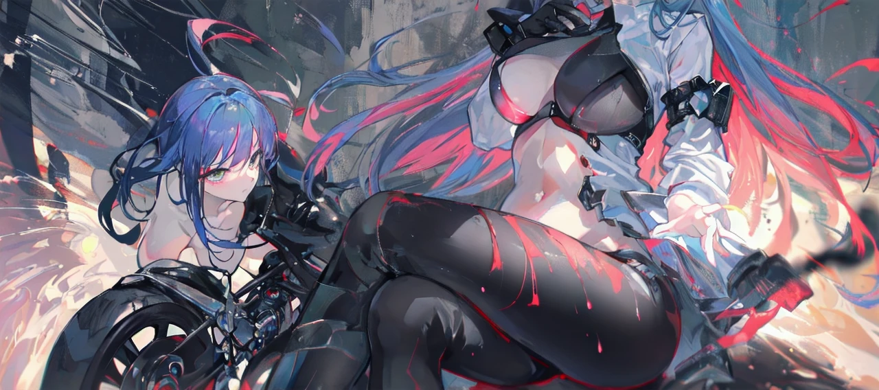 NSFM1.9. Showing Off Her 、naked、Show me that place、Touch there with your left hand、
One girl, top quality、masterpiece、Arc Records characters、Ariel、Wearing black pants、I can see her thighs、The belly button is visible、Wearing a black leather jacket、One Girl、Blue Hair、long hair、Riding a motorcycle、