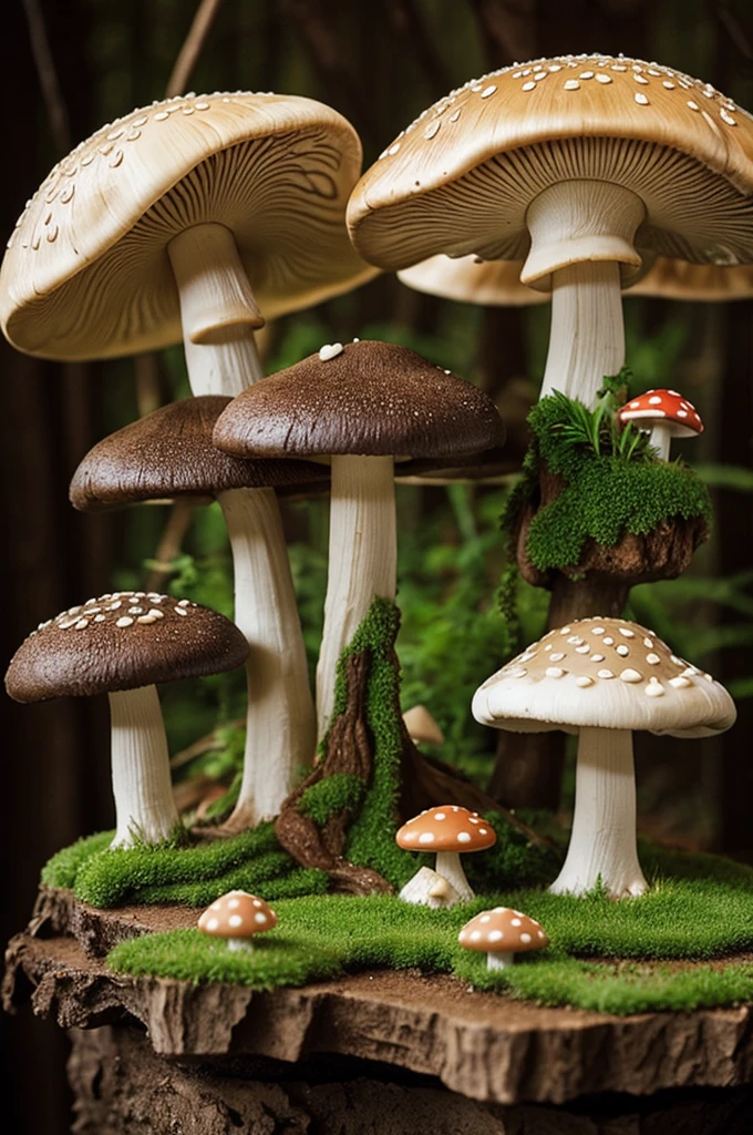 Fantasy world serounded with weird mushroom