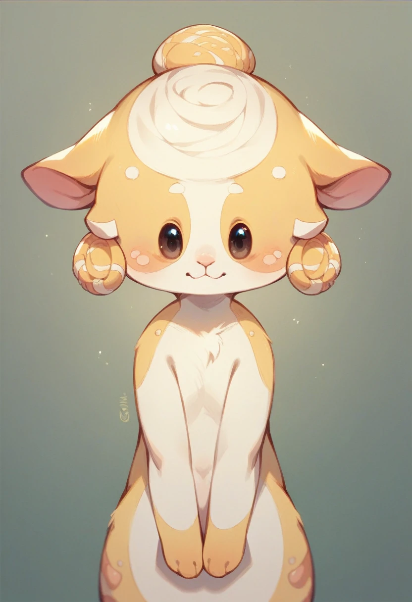 Ultra-Realistic Pug Pastel yellow sweets country Bipedal Standing facing forward