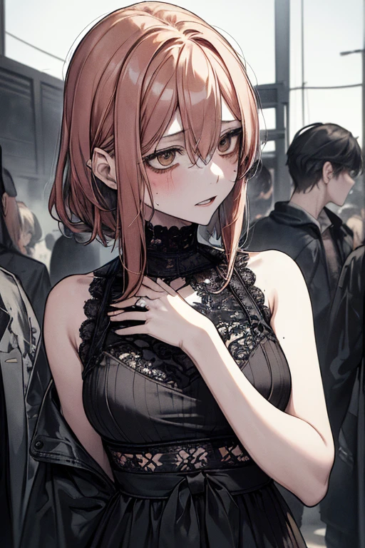 (masterpiece:1.2, Highest quality), (Actual photo, Intricate details), (1 Female, alone, Upper Body, Small breasts) ,whole body,Clothes:underwear:Shaving your head、Boldな髪色にしたり,Dramatic makeup,Unconventional fashion choice behavior:traitor、Disobedient、Create mixed media art、experiment with different subcultural values:Personality、Genuine、Creative Expression of Inspiration:Punk Rock Music、Counterculture Icon,Characteristics of the avant-garde art movement:Bold、Bold、Think outside the box。