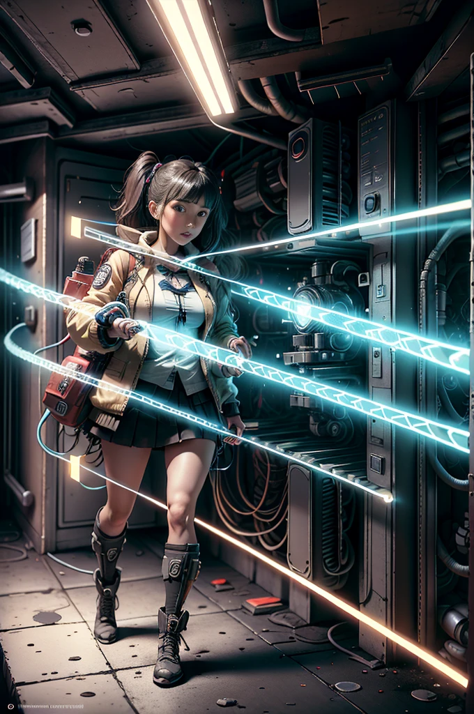 ((top-quality)), ((masterpiece)), (high-detail:1.3), 3D,shitu-mecha, High school girl in cute miniskirt and blazer uniform with mecha in the ruins of an abandoned war city, Future Technologies,HDR(HighDynamicRange),Ray traching,NVIDIA RTX,Hyper-Resolution,Unreal 5,sub-surface Scattering,PBR Texturing,Postprocess,Anisotropy Filtering,depth of fields,Maximum clarity and sharpness,multi-layer texture,Albedo and specular maps,Surface Shading,accurate simulation of light and material interactions,perfectly proportions,octane renderings,two tone lighting,Low ISO,White Balance,thirds rule,Wide aperture,8K RAW,Efficient Subpixel,sub-pixel convolution,Luminescent particles,light scattering,Tindall Effect