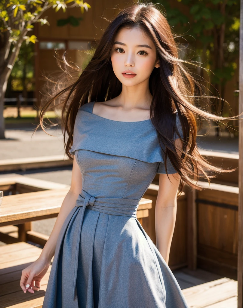 long (waist-length:1.2) windblown hair, masterpiece, best quality, highres, 1girl, japanese,