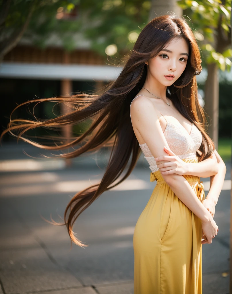 ((Top Quality, 8K, Masterpiece: 1.3)), Focus: 1.2, Perfect Body Beauty: 1.4, Buttocks: 1.2, (Layered Haircut: 1.2)), (Rain, Street: 1.3), Bando Dress: 1.1, Highly Detailed Face and Skin Texture, Delicate Eyes, Double Eyelids, Whitened Skin, Long Hair, (Round Face: 1.5), Turn Around, (Photoreal: 1.4), ( Hyper-Realistic: 1.4), (Realistic: 1.3), (Smooth Lighting: 1.05), (Improved Cinematic Lighting: 0.9), 32K, 1 Girl, 20 Year Old Girl, Realistic Lighting, Backlight, Face Lights, Ray Tracking, (Bright Light: 1.2), (Quality Improvement: 1.4), (Quality Improvement: 1.4), (Realistic Textured Skin: 1.4), Fine detailed eyes, detailed face, fine quality eyes, (enhance the atmosphere of body lines: 1.1), (enhance the beauty of skin texture: 1.1)