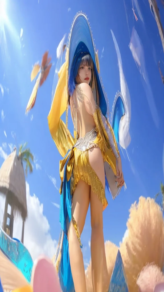 Best Quality, 1girl, kda, solo, long hair, short hair hair, dress,
