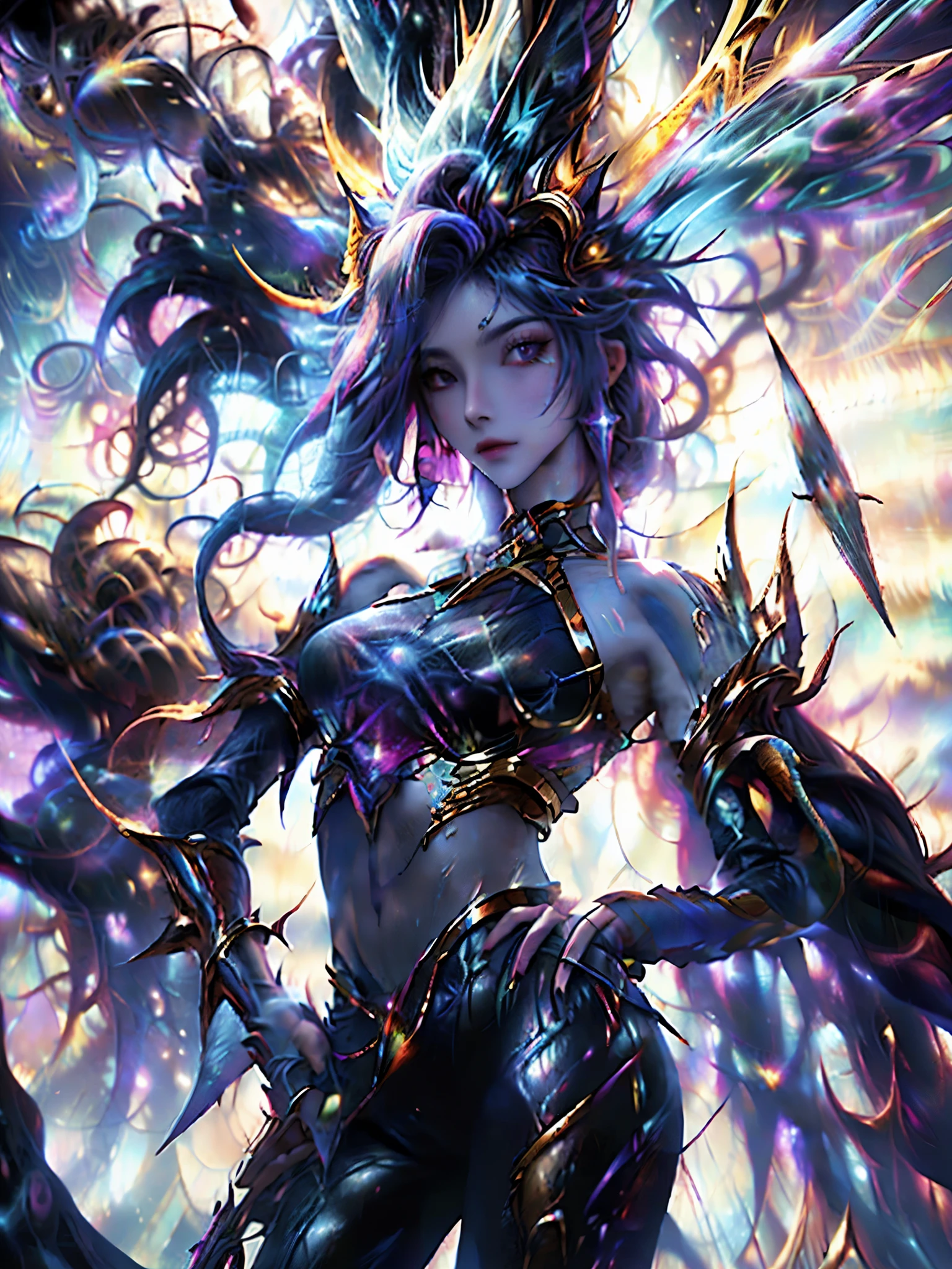 The cosmic creator God forms the dark fantasy world out of the chaos of the early universe