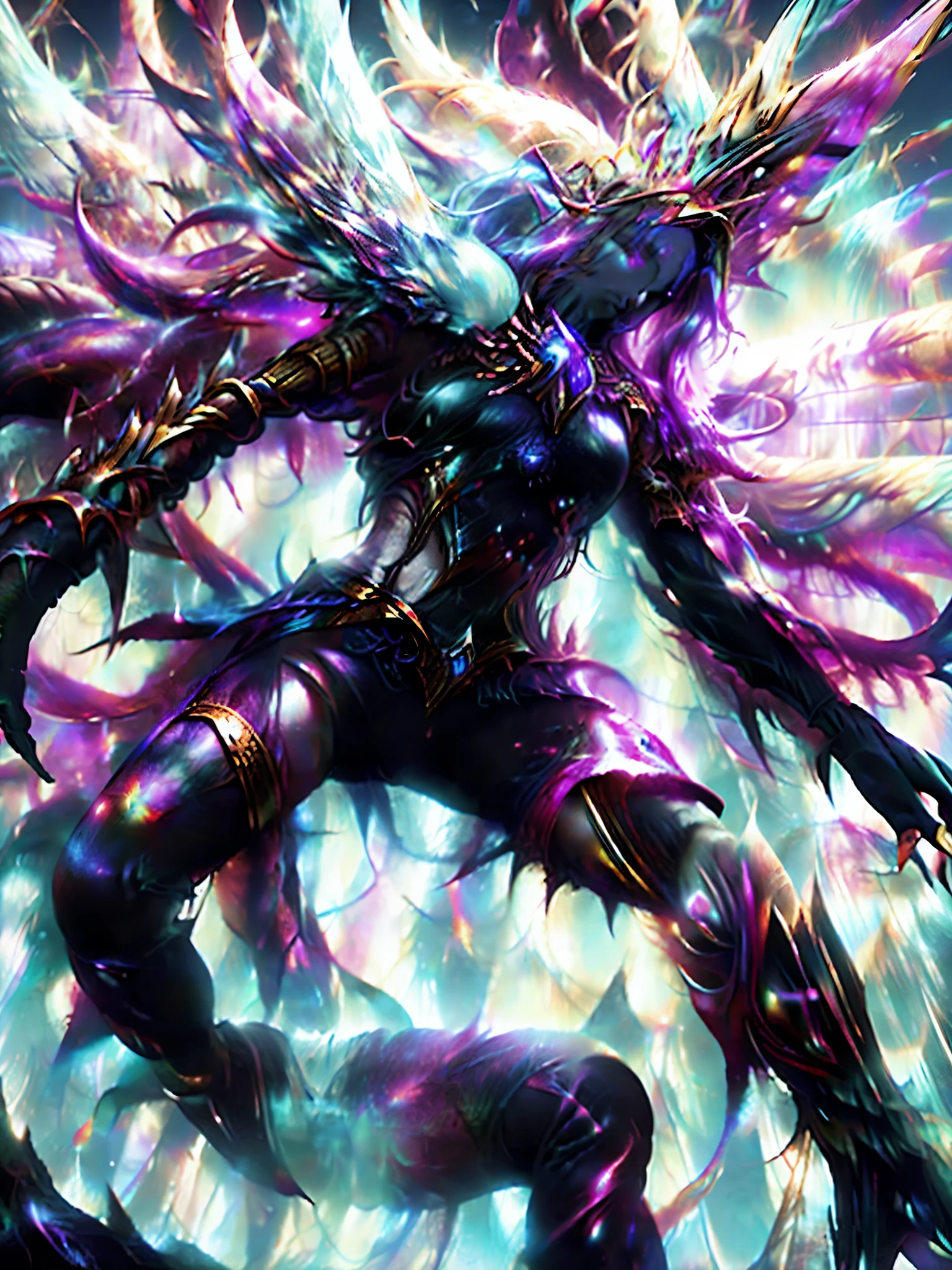 The cosmic creator God forms the dark fantasy world out of the chaos of the early universe