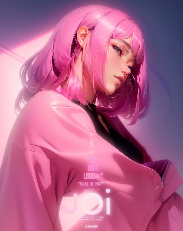 a close-up of a person in a pink shirt, praise girl, praise art, praise artstyle, praise, praise album art, praise girl aesthetic, praise hip hop, design exposure anime john rei, inspired by Tomer Hanuka, ( Ilya Kuvshinov ), joao ruas, in the style of ross tran