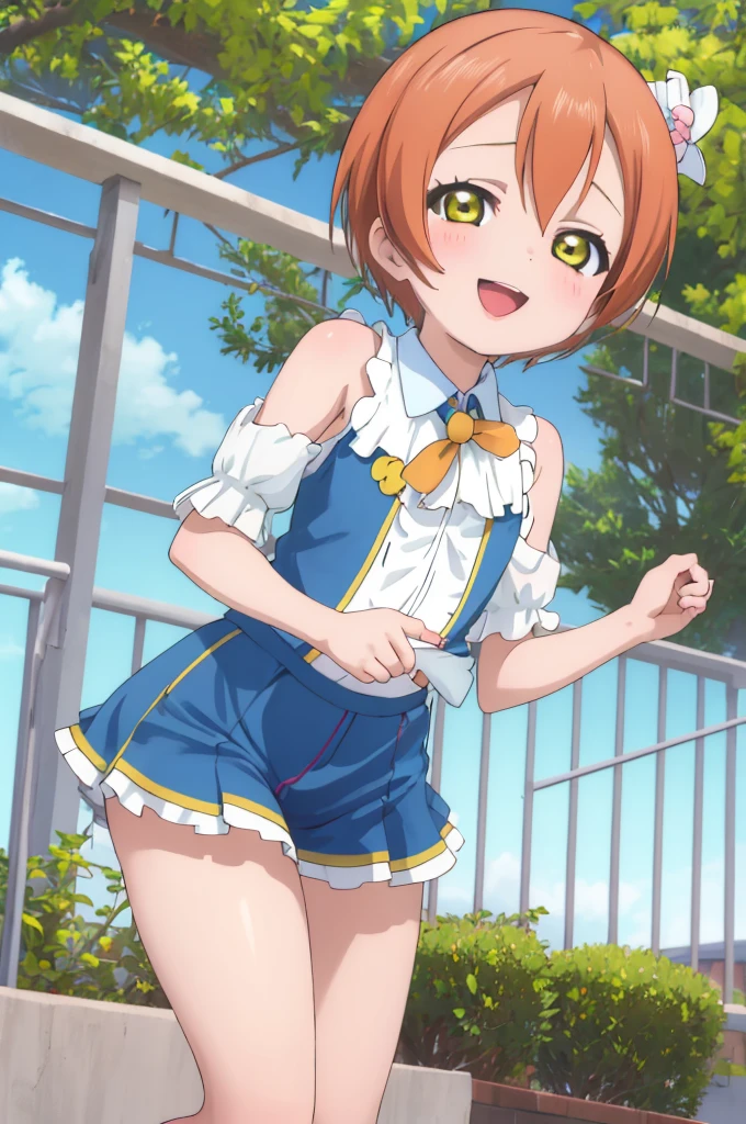 masterpiece, best quality,ultra detail,girl,happy,smile,,rin hoshizora outdoor ,open mouth,looking viewer,7yo,petie,nsfw