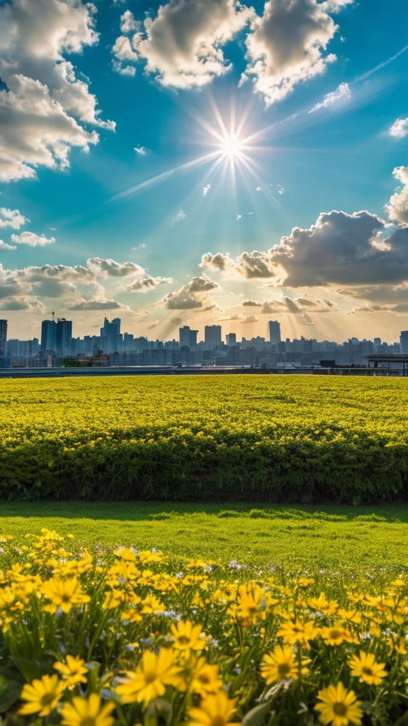 a close up of a field of flowers with a sky in the background, god's rays highly detailed, rays of life, god's rays, rays of god,    there is a picture of a beach with a pier in the distance, today\'s featured photograph 4k, clouds and wings and waves, clouds and waves, oceanside, crisp lines, harmony of swirly clouds, epic blue sky,    a view of a city with tall buildings and a green park, tokyo japan, tokyo city, tokyo city in the background, tokio, tokyo, japanese city, tokyo prefecture, new tokyo, aerial view of a city, tokyo in the background, bird's eye view of a city, modern tokyo, japanese downtown, osaka skyline background, in tokio, shinjuku seascape, heaven on earth, wide angle landscape photography, epic wide angle, wispy clouds, big sky, big blue sky god sun rays, few sun rays, rays of god shining from above, rays of the sun, sun rays at sunset, rays of sunlight, godly light, rays of sunlights, rays of sun