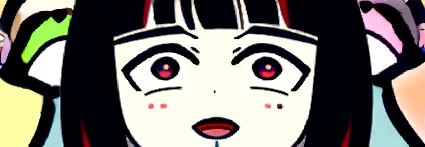One Girl、ツンデレ、high school girl、anime、hoodie、Black Hair、Blunt bangs、Drunk Eyes、Sailor suit、Red eyes、Bobcut、two-tone hair、 High resolution, 1 Girl, Korean, Small mole under eye,Drooping eyes、