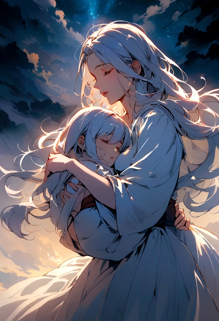 This woman is in the arms of God.