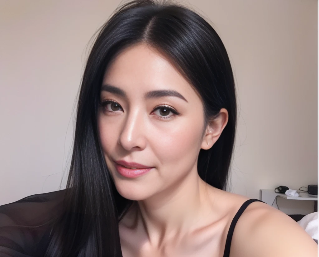 1gravure, from the chest up, masutepiece, Best Quality, Ultra-detailed, Photorealistic, super detailed skin, Perfect Anatomy, (1 japanese mature woman), (Solo), sixty years old, (Wrinkles at the corners of the eyes:1.3), Large breasts, A MILF, glamor, A sexy, Chromo-white skin, Looking at Viewer、Super large udder、Sleeveless knitwear、Tight Fit Knitted Dresseuchimuchi、Black pantyhose、high-heels、Smile、sitting on、Hotel bedroom