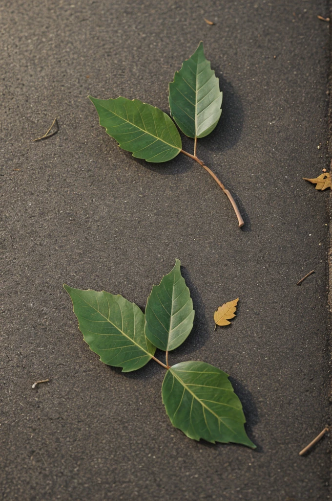 A gingo leaf and an oak leaf