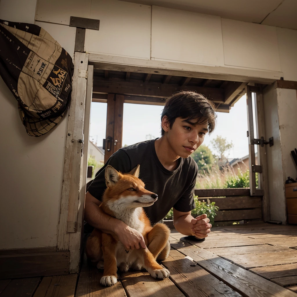 Illustration for a story about a boy and a fox