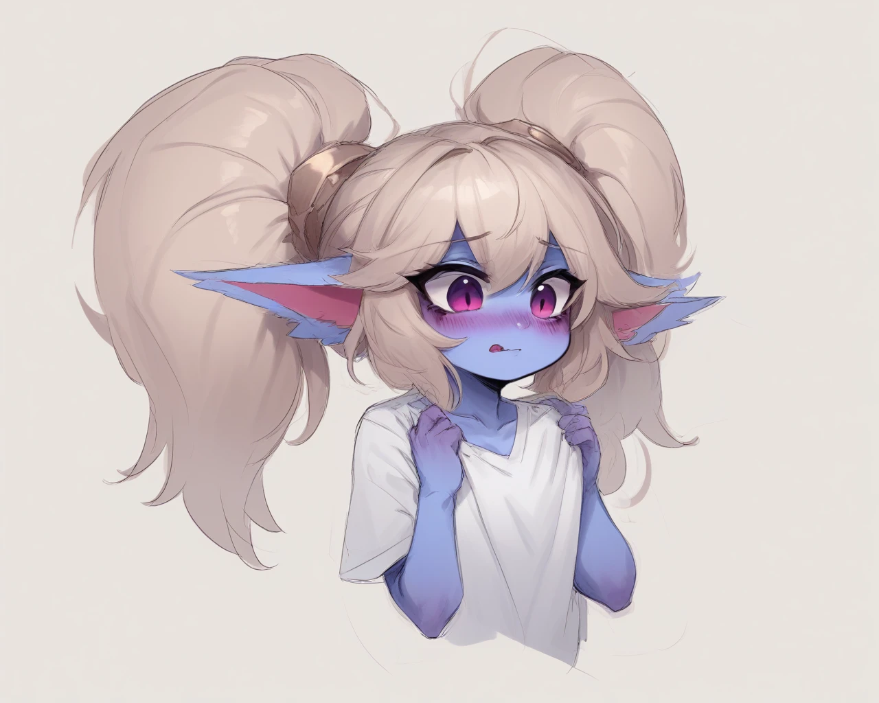 poppy fomr league of legends cute in t shirt detailed sketch for drawing simple