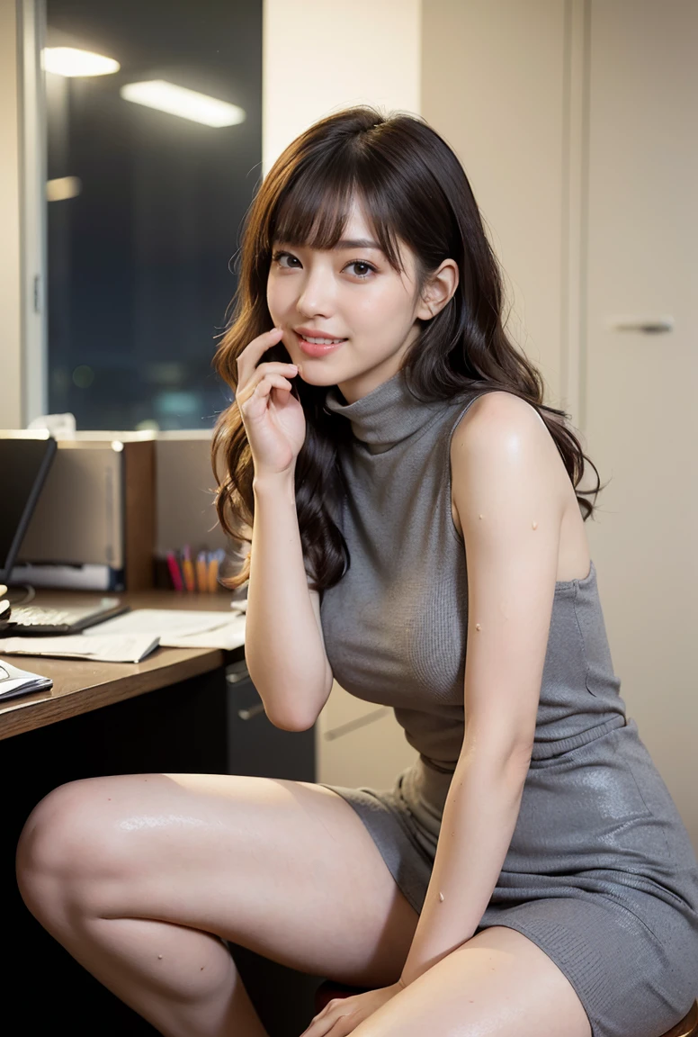 Woman sitting at desk with laptop and microphone, sitting in front of a microphone, twitch streamer, twitch streamer/gamer ludwig, giving an interview, Accurate portrait, Take the initiative with a smile, H3H3, With a happy expression, Accurate representation, In front of a computer, trending art, shutterstock, studio shot, extremely expressive, Realistic anime, Drawn,(Real:1.3), a small face, Cute One Girl,top-quality、hightquality、Extreme Detail Photography、Eye for extreme detail、Super Detail Face、Hair in super detail、Super detail body、8K, Raw photography, Masterpieces, high definition RAW color photos professional close-up photos, Realistic, Photorealism , Highest Quality, perfect anatomia ,the background is blurred , physically-based renderingt、Hi-Res, NSFW, perfect leg、Perfect fingers、perfect hand、Perfect body、The beauty of symmetry、Clean symmetry、Beautiful teeth、Beautiful teeth alignment、Japan Person Model、Perfect face,Cute, Cowboy Shot , Professional Lighting、1 japanese girl,Slim Faces、Nipple cleavage top quality、8K、​masterpiece、Natural makeup、lipgloss、exposed breast、Open crotch、enchanting posture, Crotch panties exposed、Nasty eyes