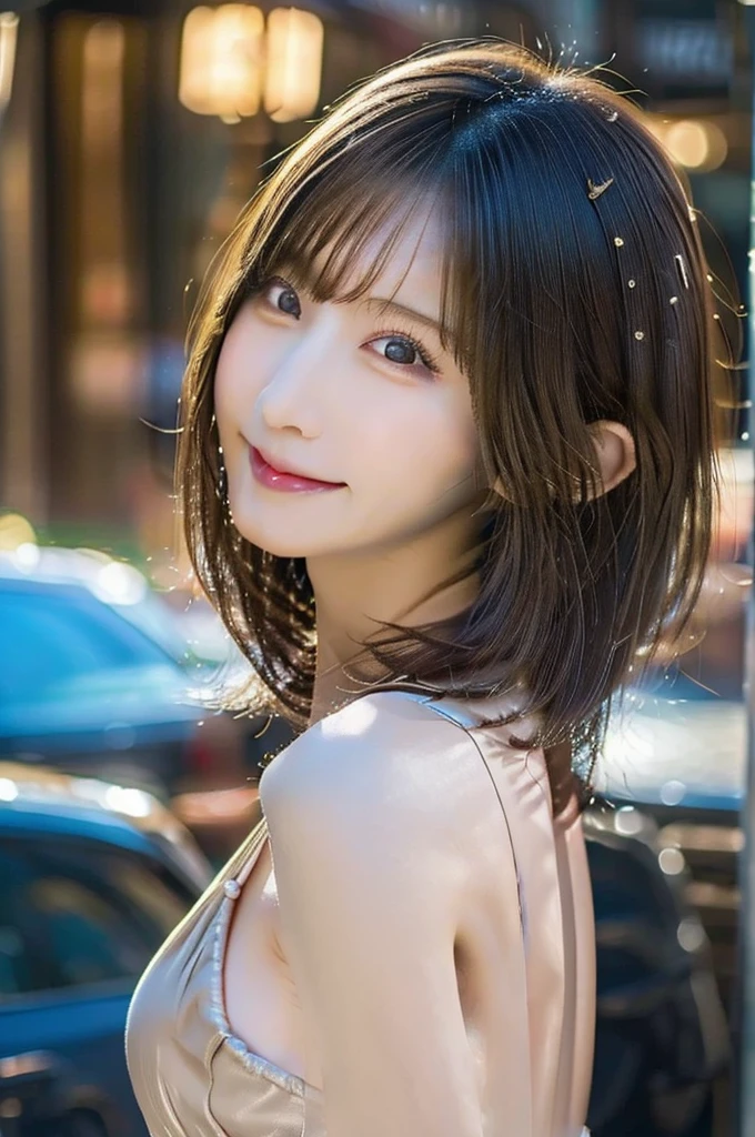 (Surreal), (High resolution), (8K), (Very detailed), (Beautiful and fine details), (Highest quality), (Ultra-detailed), (masterpiece), (Detailed face), Japanese women、Soft Focus、No background、Beautiful adult Japan woman、alone、Very beautiful face、Detailed depiction of eyes and hair、Beautiful long hairstyles、Black Hair、From an angle like a professional photographer、Daytime with adequate lighting、 the face of Haruka Ayase、one piece、Fashionable clothes、Model-like pose、look at me、Smiling Kindly,20th Generation